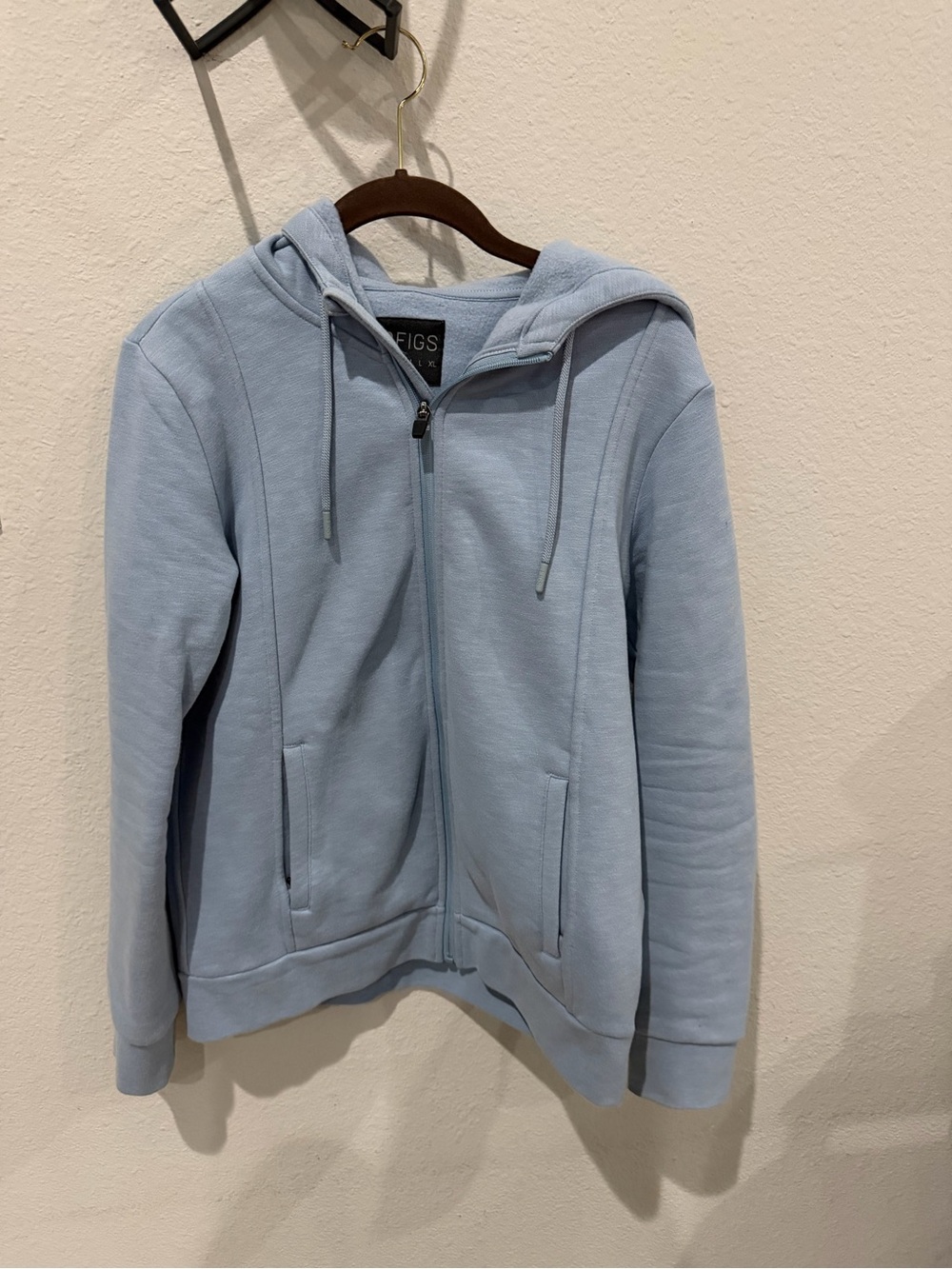 Figs Light Blue Zip-Up Hoodie